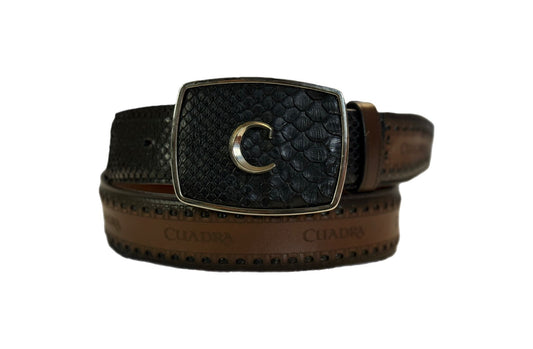 Cinturon Cuadra Piton Negro