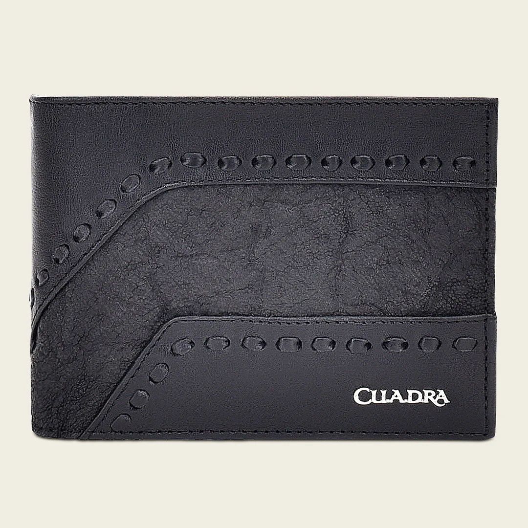 Cartera Cuadra Piel Elefante Negro