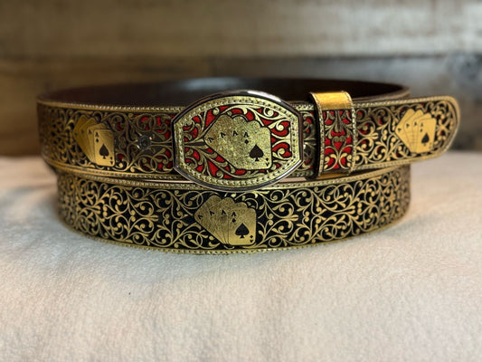 Cinto Poker De Ases Corte Láser