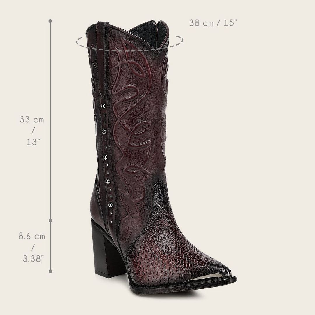 Bota Cuadra De Piton Color Vino