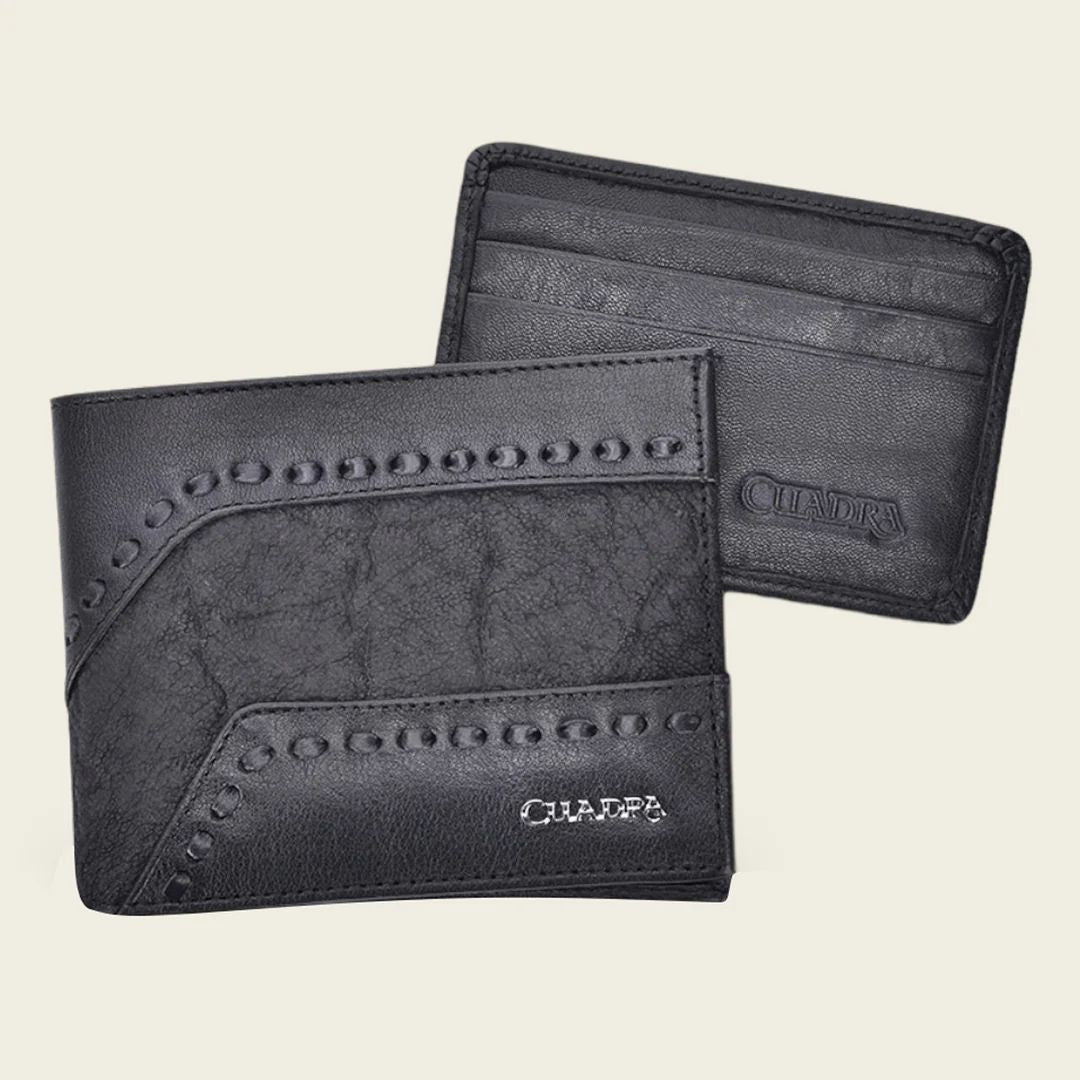 Cartera Cuadra Piel Elefante Negro