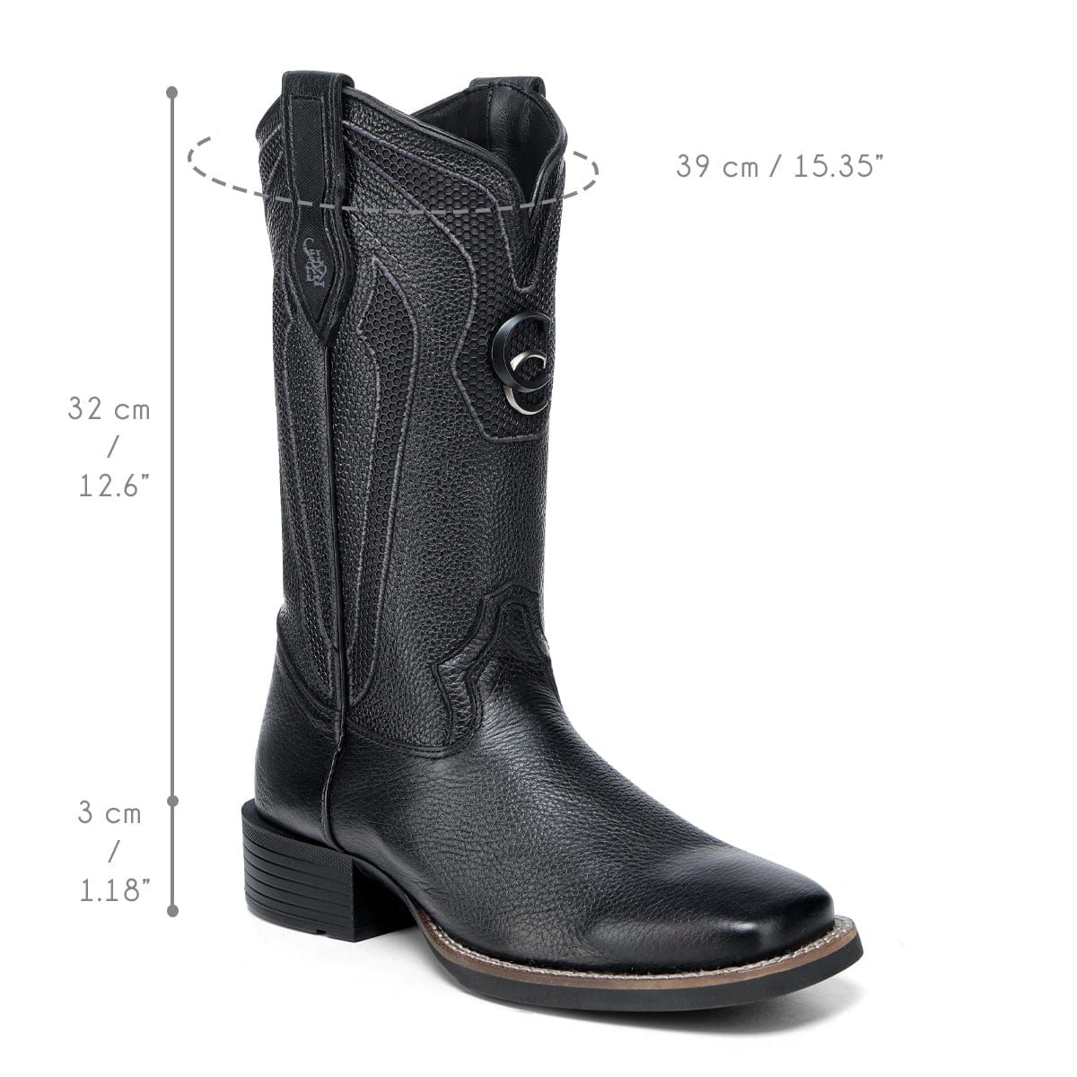 Bota Cuadra Venado Italiano Negro